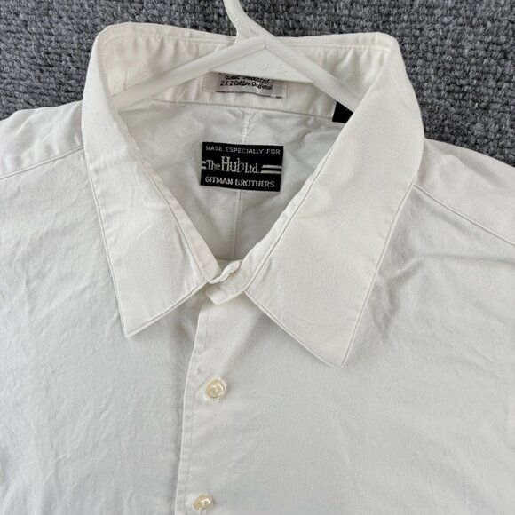 Gitman Bros Oxford Point All Cotton USA TTX 16.5 34 White Shirt Pocket Button Up - Picture 3 of 14